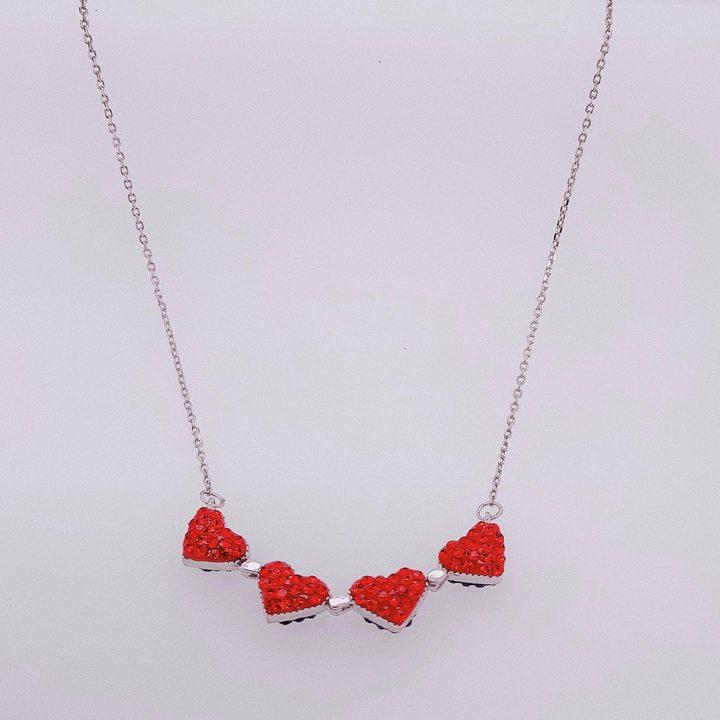 Folding Heart Crystal Necklace