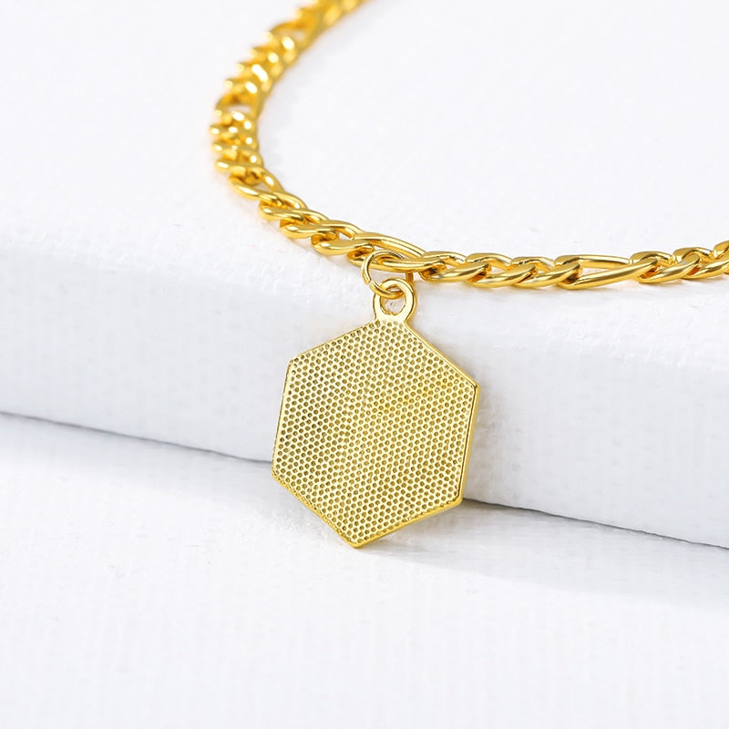 Hex Initial Anklet